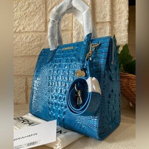 🐳🐠🐬 Brahmin CAROLINE VIBRANT AZURE Satchel NWT